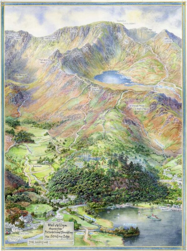 Helvellyn Ascent from Patterdale and Glenridding via Striding Edge art print by graham twyford