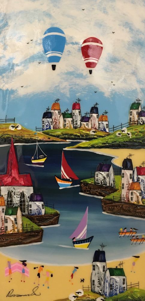 Summer Fun an original mixed media painting by Rozanne Bell.