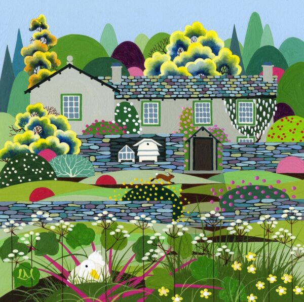 Lake District art by Linda Mellin. Hill Top - Beatrix Potter's farmhouse retreat: the inspiration for her little books.