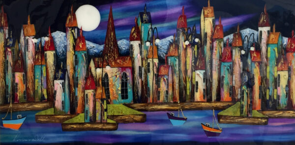 An original mixed media artwork by artist Rosanne Bell