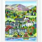 Lake District art by Linda Mellin. Ullswater includes - Helvellyn/ The Travellers Rest and Gillside Campsite/ Glenridding Village/ Inn on the Lake Hotel/ Ullswater Steamboat in bright colours