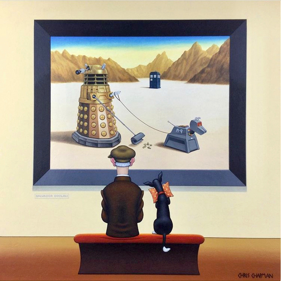Limited Edition Giclée Print on Canvas by Chris Chapman of Dali Dalek in the style of "Salvador doolali"