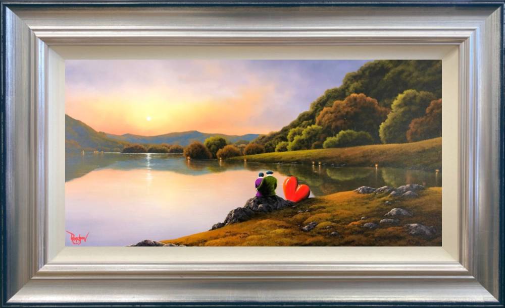 Limited edition print of So Happy Together in blue and silver frame
