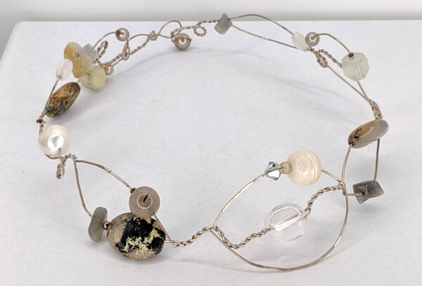 Fine Silver Collar with Jasper and Smokey Quartz by Jan Huntley Peace