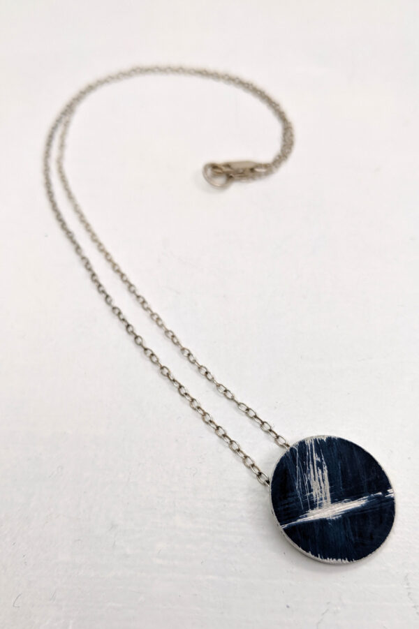 Midnight Blue Disc Pendant Necklace by Heather McDermott