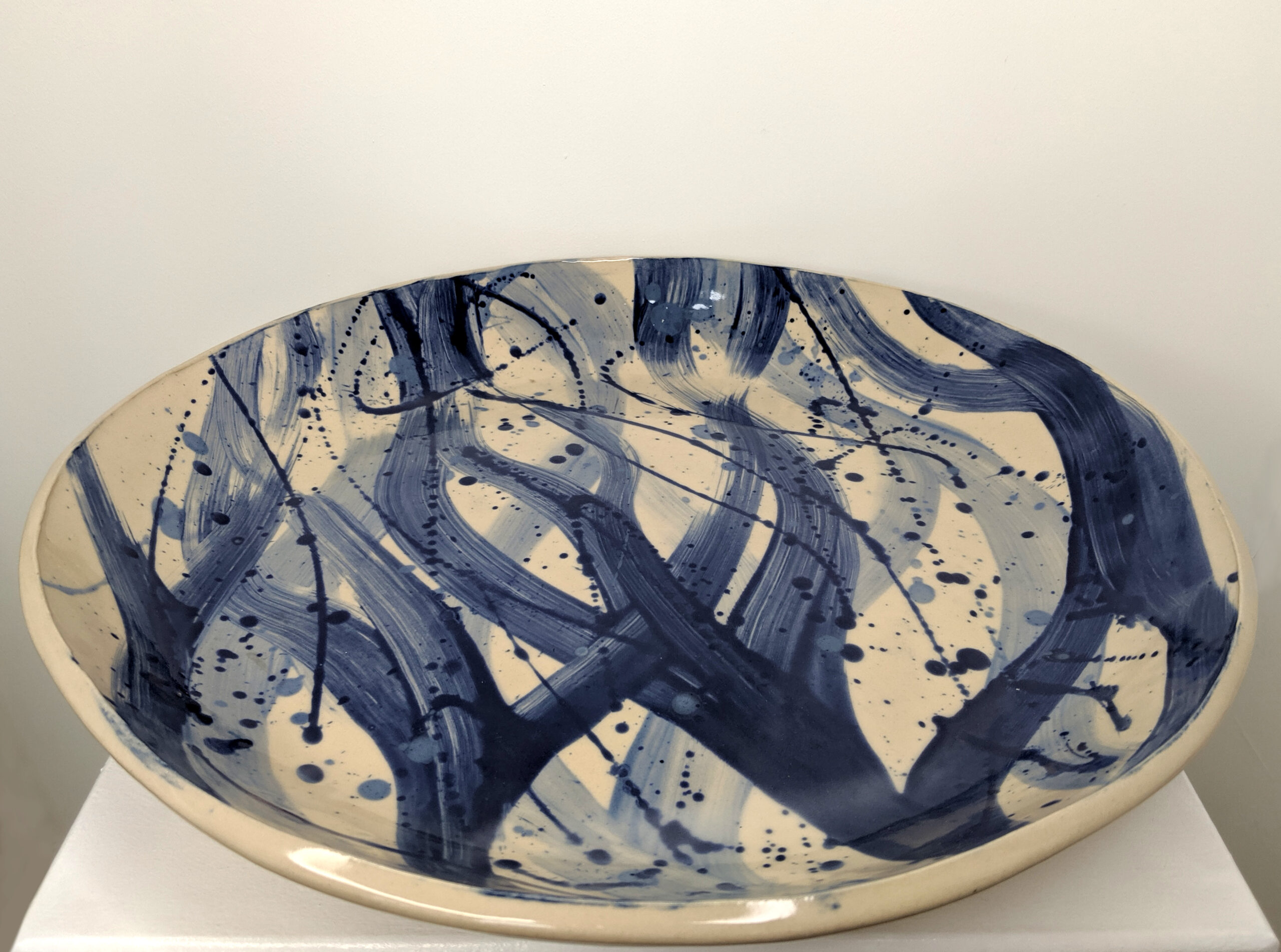 Abstract Stoneware Glazed Bowl by Kit Helmsley