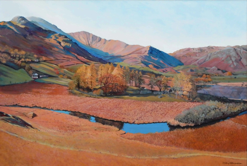 Little Langdale Libby Edmondson LIttle Langdale valley including the pikes is a fabulous contemporary graphic art interpretation of the landscape in the lake district