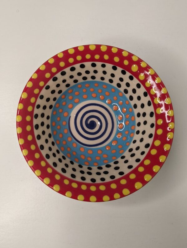 Colourful mini bowl by Ceramicist Lincoln Kirby Bell