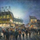 'St.James' Park - Night Match from the Strawberry fine art print of Newcastle by Cumbria artist Graham Twyford