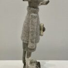 Ceramic Grey Hound with Cashmere Jumper and Bone by Gwen Vaughan