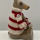 Ceramic and cashmere bear with teddy by Gwen Vaughan