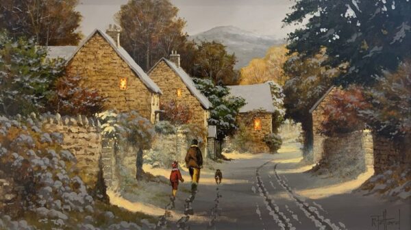 Home for tea original oil painting by Richard Telford