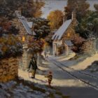 Winter Cheer original oil painting by Richard Telford