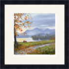 Lake District art framed print All the Time in the World Derwentwater by Jeff Sudders with black frame.