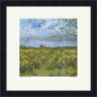 Lake District Art framed print Spring at Waterhead Windermere by Jeff Sudders in a black frame.