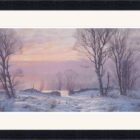 Edge of a Wood a framed print of the Lake District by Robert Ritchie. A snowy winter scene with a lake way off in the distance