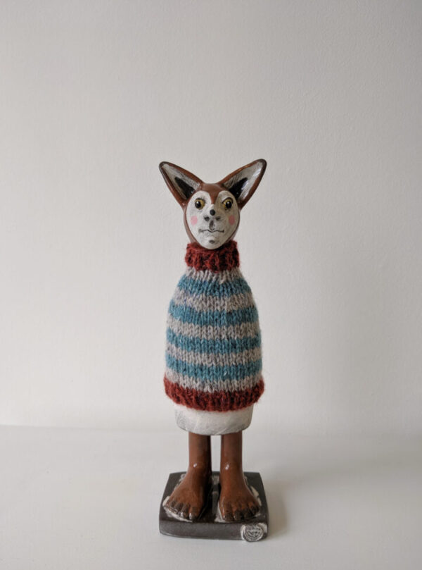 Foxman in Hand Knitted Wool Jumper