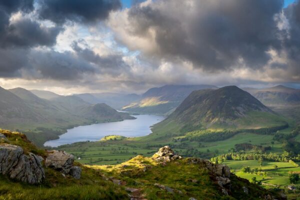 Morning Shadows over Crummock Water & Buttermere Photographer Nathan Buckley. Including Mellbreak - Red Pike and High stile in the distance