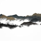 charcoal and mixed media limited edition print of a panoramic view of derwentwater fells in the lake district by daniel cooper including catbells causey pike and skiddaw