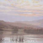 rydal water in autumn with autumnal colours and dusky hues by robert ritchie