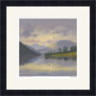 Lake District art framed print Evening at Buttermere by Jeff Sudders in a black frame.