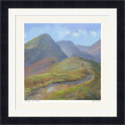 Lake District art framed print Footpath to Catbells by Jeff Sudders in a black frame.