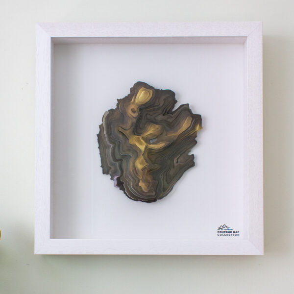 laser cut and hand polished brass relief of the topographical map aerial view of helvellyn striding edge swirral edge and red tarn lake district art by contour map collection