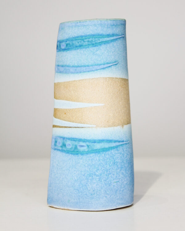 Small Vase with turquoise glaze gives a feel of being by the sea. Stoneware handmade by Kirsti Hannah Brown