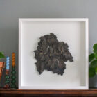laser cut polished brass aerial artwork of the lake district national park in cumbria framed 3D art