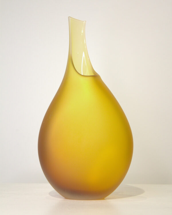 Handmade glass large Pod Vase in Gold Topaz