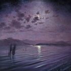 atmospheric twilight moody original oil painting of ullswater in the lake district art by andrew grant kurtis with lilac and turquoise hues