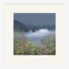 Lake District art framed print Wildflower Whispers Ullswater by Jeff Sudders in a white frame.