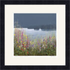 Lake District art framed print Wildflower Whispers Windermere by Jeff Sudders with black frame.
