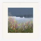 Lake District art framed print Wildflower Whispers Windermere by Jeff Sudders with white frame.