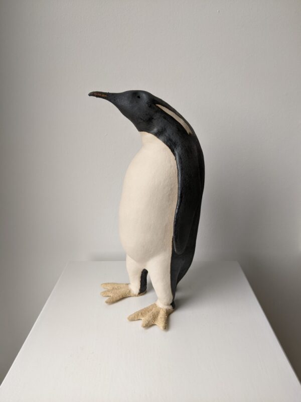 Handmade in Britain clay penguins from crafter Louise O'Connor.