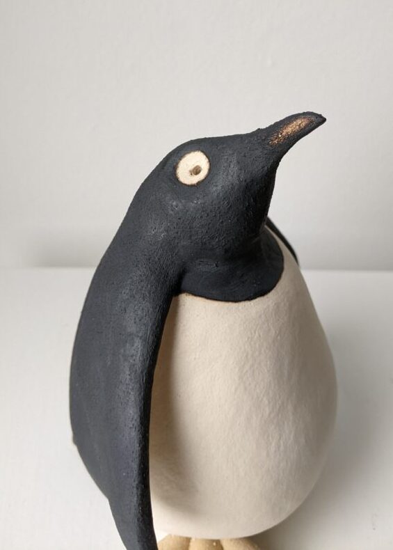 Handmade in Britain clay penguins from crafter Louise O'Connor.