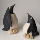 Handmade in Britain clay penguins from crafter Louise O'Connor.