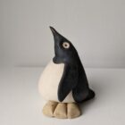 Handmade in Britain clay penguins from crafter Louise O'Connor.