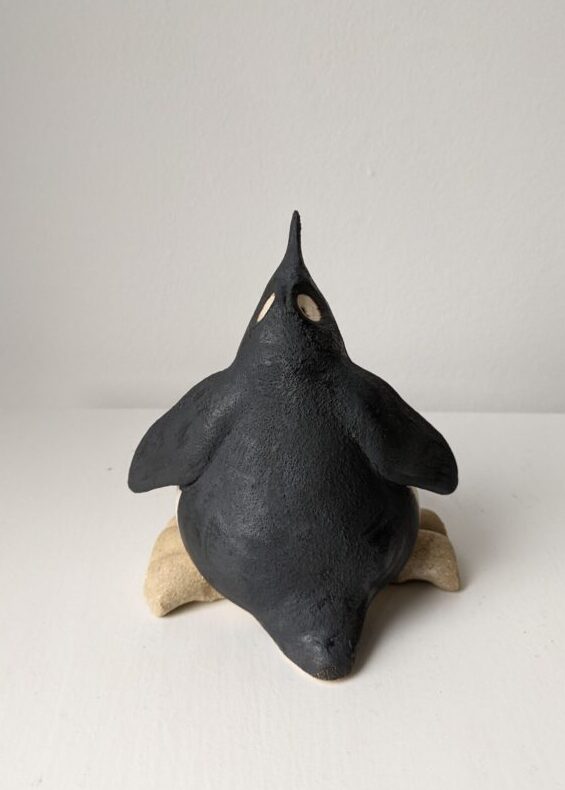 Handmade in Britain clay penguins from crafter Louise O'Connor.