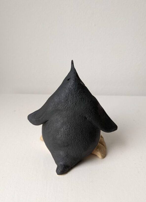 Handmade in Britain clay penguins from crafter Louise O'Connor.