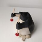 Handmade in Britain clay penguins from crafter Louise O'Connor.
