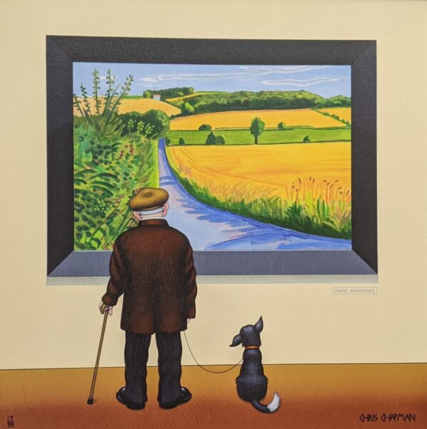 A Country Walk Limited Edition Giclée Print on Canvas by Chris Chapman in the style of David Knocknee aka David Hockney