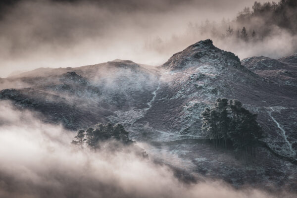 lake district art photography by nathan buckley open edition print of loughrigg fell near ambleside in the morning cloud inversion
