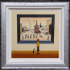 Church Road Original Acrylic Painting by Chris Chapman in the style of L.S. Lowry. 