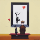 Two Hearts Limited Edition Giclée Print on Canvas by Chris Chapman in the style of Pranksy aka Banksy