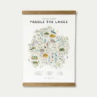 Paddle the lakes map checklist by Oldfield design co created in Cumbria.