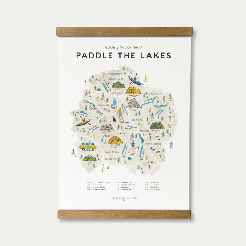 Padls Map Paddle The Lakes Map Checklist | Cook House Gallery - Lake District and ...