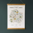 Paddle the lakes map checklist by Oldfield design co created in Cumbria.