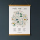Swim the lakes map checklist by Oldfield design co created in Cumbria.