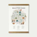 Walk the lakes map checklist by Oldfield design co created in Cumbria.